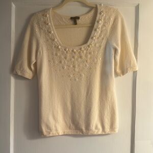 Escada cashmere beaded sequined top